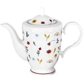 Resim Benante Porselen Desenli Demlik Beyaz 