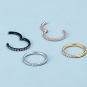 Resim 1 adet Şık Paslanmaz Çelik Kıkırdağı Helix Dudak Yüzüğü Sentetik Zirkonyum, Kadınlar İçin Kancalı Vücut Delme Küpeler, Günlük ve Parti Giyimi, Sevimli Stil, Tüm Mevsimler 