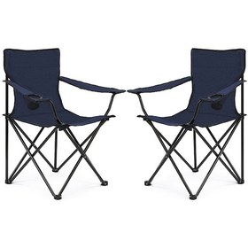 Resim Walke Katlanabilir Taşıma Çantalı Kamp - Piknik - Plaj Sandalyesi 2'li - Mavi 