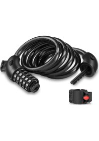 Resim Streak Şifreli Kilit Bisikletler İçin Dayanıklı Karbon Çelik Siyah Renk 5 Basamaklı 