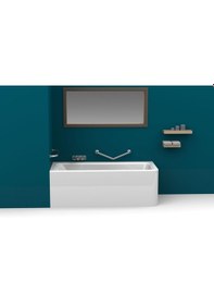 Resim Monavit Engelli Paslanmaz Açılı Tutunma Barı.Banyo.Küvet.Tuvalet Krom 