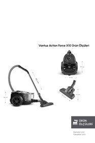Resim Karaca Vantuz Action Force X10 2 Lt Toz Torbasız Hazneli Elektrikli Süpürge Black 899 W 