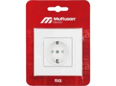 Resim Mutlusan Rita Topraklı Priz Beyaz Çocuk Korumalı 