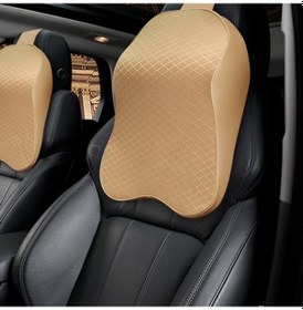 Resim Sones Dört Mevsim Nefes Alabilen Hafızalı Köpük Araba Boyun Yastığı Polyester Kafalık Bej 