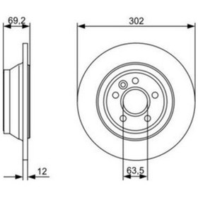 Resim Volvo S80 3.2 2006-2010 Bosch Arka Disk 302mm 2 Adet 