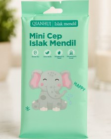 Resim Mini Cep Islak Mendil Hijyenik Taşınabilir Mendil Günlük Kullanım Seyahat İçin Pratik Paket SHN-2092 - Pembe 
