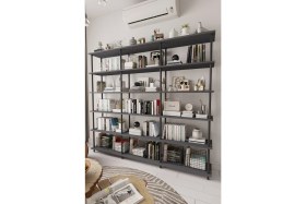 Resim Mobitopya Çevir Kur 200 cm Antrasit Kitaplık 