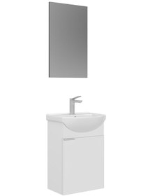 Resim Orka Purus 45 Cm Parlak Beyaz Düz Aynalı Banyo Dolabı Takımı Asma Beyaz 