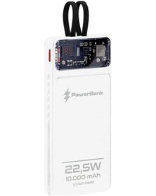 Resim ZUIDID Auris 10000MAH 22,5W Type-C ve Lightning Kablolu Hızlı Şarj Powerbank Taşınabilir Şarj Cihazı 