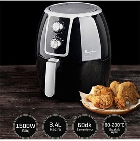 Resim Masterpro Airfryer Yağsız Fritöz 3.4 L Kapasiteli 1500 W BGMP-9177 