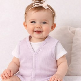 Resim Angeltouch %100 Pamuk Kız Erkek Bebek Yelek Raporlu Basic 
