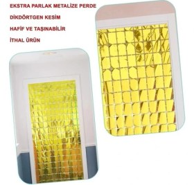 Resim MCM Group Altın Renk Disko Dikdörtgen Kesim Kapı Perdesi Altın 