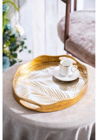 Resim Acar Cha-07498/4 Vega 2'li Gold Cam Tepsi - 43.5/37.5 Cm Gold 