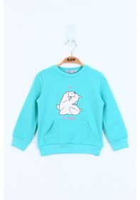 Resim Toontoy Kız Çocuk Kuzu Baskılı Sweatshirt Su Yeşil 