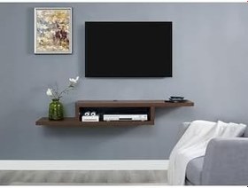 Resim Ceviz 180 Cm Tv Ünitesi Tv Standı Duvar Rafı Kitaplık 