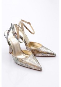 Resim Dgn 6080 Kadin Bilekten Bağlama Abiye Ayakkabi 6080-1974-R1524 Sarı 