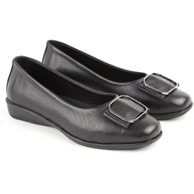 Resim Libero L076.3101 Hakiki Deri Tokalı Esnek Kauçuk Taban Kadın Loafer Casual Ayakkabı 