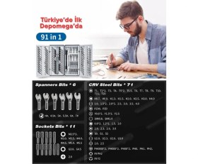 Resim 91 Parça Bilgisayar Gözlük Saat Telefon Elektronik Tamir Tornavida Seti Özel Katlanır Kutulu 
