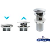 Resim TURKUAZ Yuvarlak Aç / Kapa Lavabo Süzgeci Krom Kaplamalı 11 cm 