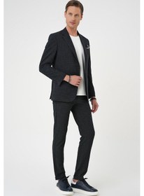 Resim Efor Comfort Fit Torba Cep Pötikare Gofre Kumaş Esnek Casual Lacivert Ceket C 669 Lacivert 