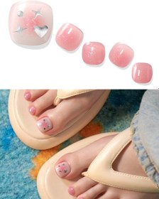 Resim Gelato Factory - Solar Cured Gel Pedi #PD*003 Kitsch Cheek * Jel Oje Bantı Takma Tırnak 30'lu AYAK için 