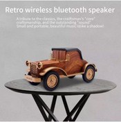 Resim LEERFEI Nostalji 1938 Bluetooth Taşınabilir Araç Hoparlör Ahşap Araba Görünümlü Usb/aux/fm Radyo 