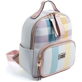 Resim Silver Polo Sp1130 Kadın Sırt Çantası Ekose Lila-pembe 
