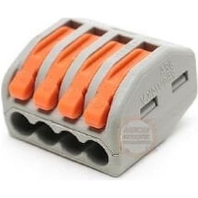 Resim Pct-214 Hızlı Bağlantı Klemensi 4 Pin-mandallı Vidasız Buat Terminali 32a 