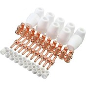 Resim EnigmaticE 60 Adet/takım Seramik + Kırmızı Bakır Hava Plazma Kesme Kesici Sarf Malzemeleri Genişletilmiş Ucu Nozulları Elektrot PT31 LG40 Torch CUT-50D (Yurt Dışından) 