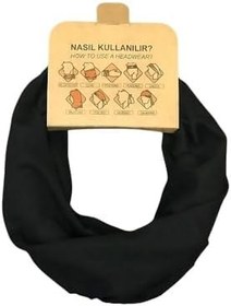 Resim Siyah Boyunluk Bandana Buff Saç Bandı Maske Balaklava Toka 