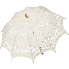 Resim Newdaki Beyaz Dantelli Şemsiye Handmade Gelin, Nişan, Düğün, Organizasyon İç 