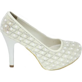 Resim Trendyshoes Trendyshose 202455 Z Kalın Topuklu Kadın Platform Taslı Gelin Ayakkabı 