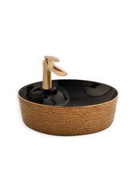 Resim Paluci Mona Black Rose Gold Yuvarlak Lavabo 