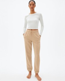 Resim Ltb Beli Lastikli Dar Paça Krem Eşofman Krem L 