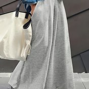 Resim Kadınların yüksek bel germe geniş paça pantolonları yan cepli - Düz Renk Siyah, Elastik Polyester Kumaş, Rahat Her Mevsim Giyim için Mükemmel, Rahat Giyim | Rahat Fit Pantolon | Polyester Kumaş Pantolon 