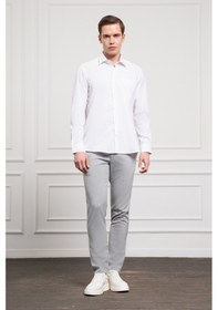 Resim Erkek Beyaz Basic Regular Fit Sert Yaka Cepli Gömlek 25mc004032600 Beyaz Beyaz 