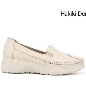 Resim Diğer Kadın Bej Dolgu Taban Hakiki Deri Comfort Ayakkabı Ddza55945540 Bej 
