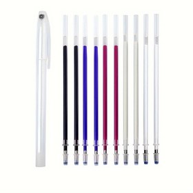 Resim 1 adet GDGDSY Isıyla Silinebilen Kumaş İşaretleme Kalemleri 10 Dolum ile - Karışık Renkler (Beyaz, Mavi, Pembe, Mor) Quilting, Dikiş, Terzilik & Terzilik için - Terzilikte Hassas Kumaş İşaretleme için Terzilik Tebeşir Kalemleri, Quilting Temelleri | Şık Bitiş Kalemler | Doldurulabilir Kumaş Kalemleri 