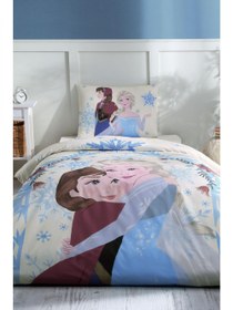 Resim Özdilek Frozen Winter Tek Kişilik Disney Lisanslı Nevresim Takımı Mavi 