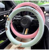 Resim Wondernest Yeşil Stil Sones Sıcak Peluş Kaymaz Karikatür Kapağı, Evrensel Direksiyon Desen D Çap: Araba 38cm Ci Yeşil 