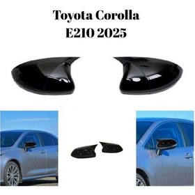 Resim Toyota Corolla E210 2025 Uyumlu Yarasa Batman Ayna Kapağı Takımı Parlak Siyah 