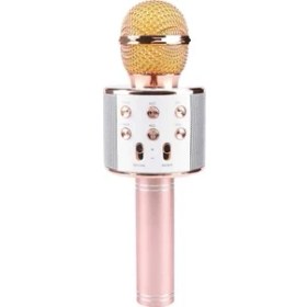 Resim Renkli Kareko Mikrofon WS-858 Karaoke Mikrofon Pembe 