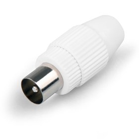 Resim Rf Konnektör - Rg-6 - Anten - Erkek - Plastik - Beyaz - 100 Adet 