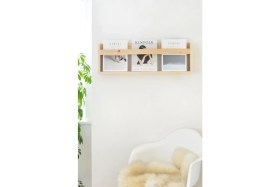 Resim Olcay Aksesuar Ahşap Montessori 70 cm Kitaplık Dergilik Çok Amaçlı Raf Ahşap Duvar Rafı 