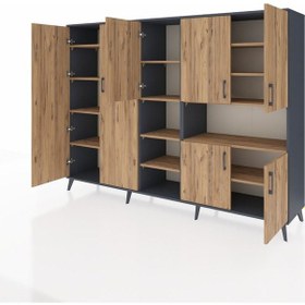Resim Hyperion Dolap 13 Raflı 7 Kapaklı 220x44x163 Antrasit-çam Atlas Çam - Antrasit 