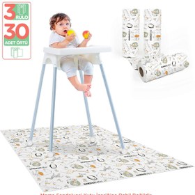 Resim Minimono 3'lü Desen Mama Sandalyesi Altı Ve Aktivite Örtüsü - Kahverengi - Kahverengi / Standart 