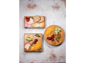 Resim Justwood Justwood Ahşap Kahvaltılık Sunum Servis Tabağı Çeyiz Seti 