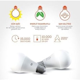 Resim Günsan 10'lu LED Ampul 7W Gün Işığı E27 (4000K 220-240V) 