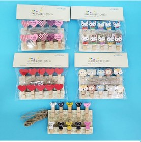 Resim Ahşap Notluk İpli Mandal 