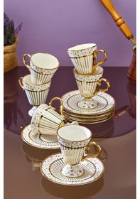 Resim Cooker Nazenin 6 Kişilik 90 Ml Porselen Kahve Fincan Takımı Ckr3863 Mor 